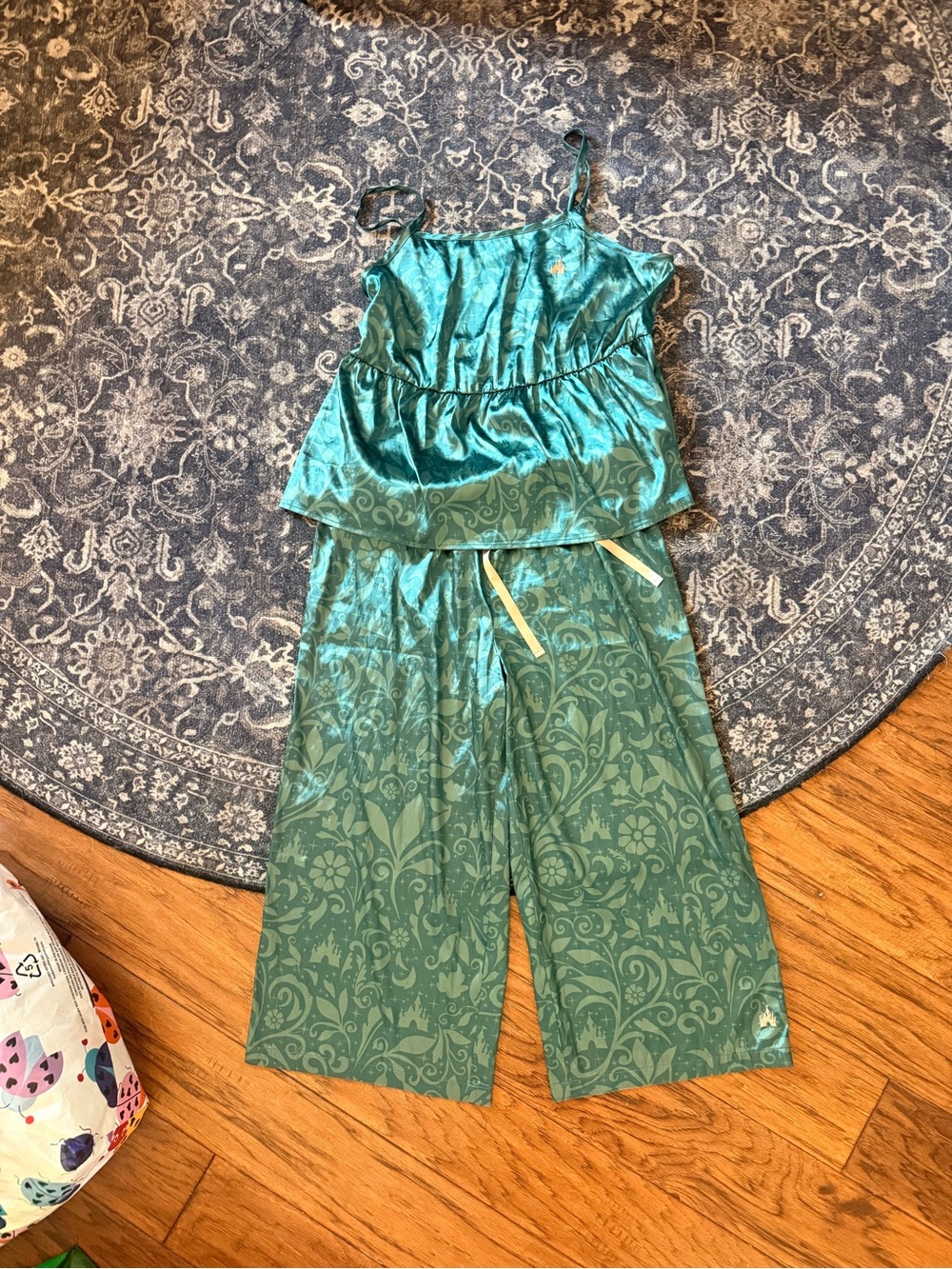 Disney Teal Satin Skirt or Lined Fabric Panel